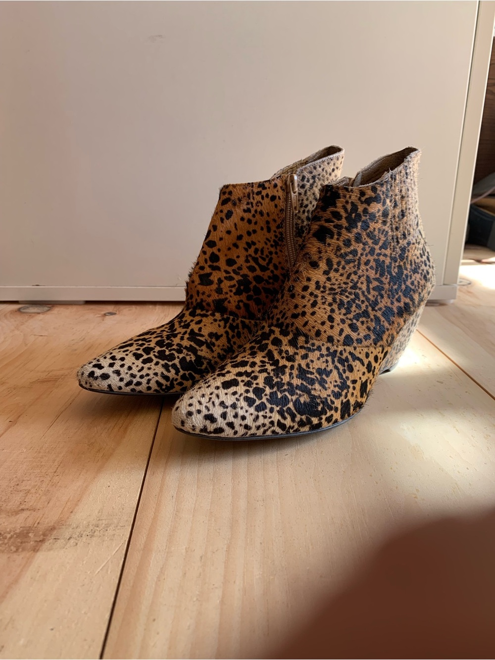 Matisse Leopard Print Pony hair Ankle Boots